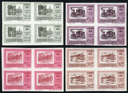 290 ARGENTINA: GJ.1183/6, 1960 May Revolution 150 Years (Philatelic Expo, Vintage Means - Luftpost