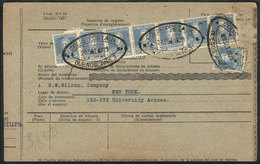 296 ARGENTINA: Guide Of Official Mail Sent To New York On 20/SE/1929, Franked By GJ.93 X - Service