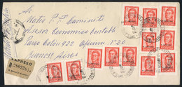299 ARGENTINA: Registered Cover Franked By GJ.750 X12, Sent From Tres Arroyos To Buenos - Officials