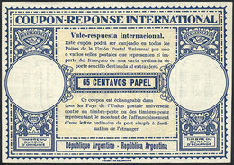 317 ARGENTINA: International Reply Coupon Of 65c. Papel, Excellent Quality! - Entiers Postaux