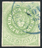 322 ARGENTINA: GJ.8, 10c. Yellow-green, Used, VF Quality! - Neufs