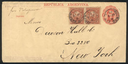 337 ARGENTINA: 1c. Wrapper + Pair Of ½c. Little Envelope (GJ.77), Sent From Buenos Aire - Sonstige & Ohne Zuordnung