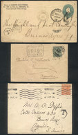 342 ARGENTINA: 3 Covers Sent To Argentina In 1892 (from USA), 1906 (from France) And 192 - Sonstige & Ohne Zuordnung