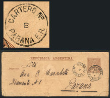 344 ARGENTINA: RARE CANCEL OF POSTMAN: ½c. Wrapper Sent From Gualeguaychú To Paraná On - Autres & Non Classés
