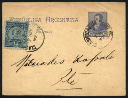 345 ARGENTINA: ½c. Rivadavia Wrapper + GJ.96 (¼c. Paz), Total Postage ¾c., Used Locally - Other & Unclassified