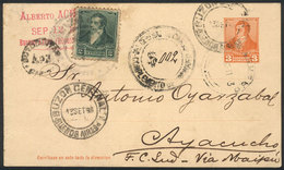 346 ARGENTINA: PS Card Of 3c. Rivadavia + GJ.139, Sent From Buenos Aires To Ayacucho On - Autres & Non Classés