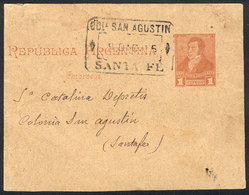348 ARGENTINA: 1c. Rivadavia Wrapper With Rectangular Datestamp COLONIA SAN AGUSTÍN - SA - Other & Unclassified