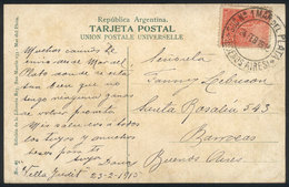 360 ARGENTINA: PC Franked By GJ.342, With Rare "SUC. Nº1-MAR DEL PLATA-24/FE/1915" Ca - Other & Unclassified