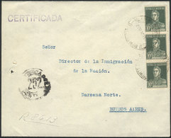 368 ARGENTINA: Cover Franked With 30c. (strip Of 3 San Martín W/o Period 10c.), Sent Fro - Autres & Non Classés