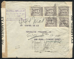 373 ARGENTINA: Cover Franked By GJ.741 X5, Sent In October 1942 From Avellaneda To PUERT - Autres & Non Classés