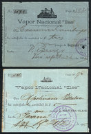 430 ARGENTINA: "2 Second-class Tickets For STEAMSHIP "ILSE", Year 1905, Rare!" - Autres & Non Classés