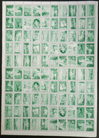 437 ARGENTINA: COMPLETE SHEET Of 100 Labels Of The National Board Of Tourism, GREEN COLO - Erinnophilie