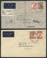 443 AUSTRALIA: 2 Airmail Covers Sent From Sydney To Chile On 6/JA And 28/JUN/1947, The L - Autres & Non Classés