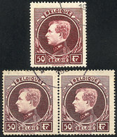 471 BELGIUM: Sc.214, Pair + Single, Used, Very Fine Quality, Different Shades! - Autres & Non Classés