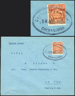 484 BOLIVIA: 14/AU/1925 Cochabamba-La Paz Flight, Cover Franked With Stamp Of 50c. Orang - Bolivie