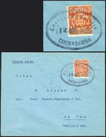 484 BOLIVIA: 14/AU/1925 Cochabamba-La Paz Flight, Cover Franked With Stamp Of 50c. Orang - Bolivia