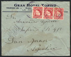 485 BOLIVIA: Registered Cover Sent From La Paz To San Juan (Argentina) In MAR/1929 Frank - Bolivie