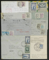 493 BRAZIL: 9 Covers Or Cards Sent To Argentina Between 1941 And 1945, ALL CENSORED, Fin - Sonstige & Ohne Zuordnung