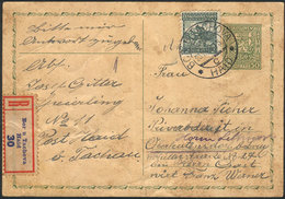 519 CZECHOSLOVAKIA: 50h. Postal Card (PS) Uprated With 2K., Sent By Registered Mail, Wit - Autres & Non Classés