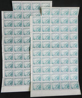 525 CHILE: Yvert 323, 2 Blocks Of 49 Stamps Each, In VERY DIFFERENT COLORS, Excellent Qu - Chili