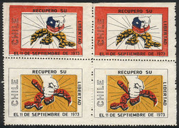 531 CHILE: "Chile Recovered Her Freedom On 11 September 1973", Block Of 4, Topic Rela - Chili