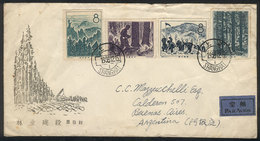 540 CHINA: Sc.385/388, 1958 Forestry, The Set Of 4 Values On A FDC Cover To Argentina, W - Autres & Non Classés