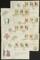554 CHINA: Sc.629/634 + 696/701 + 702/707, 1962 And 1963, Chinese Folk Dances, The 3 Set - Autres & Non Classés