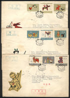 563 CHINA: Sc.737/745, 1963 Folk Toys, The Set Of 9 Values On 3 FDC Covers (+ Other Stam - Autres & Non Classés