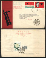 572 CHINA: Sc.804/805, 1964 Albania, The Set Of 2 Values (+ Other Stamps On Back) On FDC - Autres & Non Classés