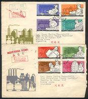 573 CHINA: Sc.810/817, 1964 Chemical Industry, The Set Of 8 Values On 2 FDC Covers (+ Ot - Autres & Non Classés