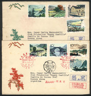 576 CHINA: Sc.834/841, 1965 Landscapes, The Set Of 8 Values On 2 FDC Covers To Argentina - Autres & Non Classés