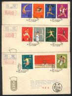 577 CHINA: Sc.863/872, 1965 Sport, The Set Of 11 Values On 3 FDC Covers To Argentina, Fi - Autres & Non Classés