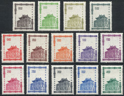 610 CHINA - TAIWAN: Sc.1391/1404, 1964/6 Chu Kwang Tower, Cmpl. Set Of 14 Values Issued - Autres & Non Classés