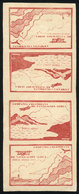 619 COLOMBIA: Yvert 11, 10c. Carminish Red (airplane And Mountains), Strip Of 4 Formed - Colombia