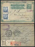 669 ECUADOR: 3c. Postal Card (PS) + 5c. X2 (Sc.14), Sent From Guayaquil To RUSSIA On 19/ - Ecuador