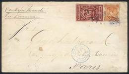 674 ECUADOR: COMBINATION OF POSTAGE AND REVENUE STAMPS: Cover Franked By 10c. (Sc.15) + - Ecuador