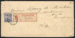 675 ECUADOR: REGISTERED Cover Franked With 20c. (Sc.16) Alone, Sent From Quito To France - Ecuador