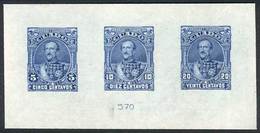 688 ECUADOR: Multiple Die Proof With Values 5c., 10c. And 20c. (Sc.25/27), Printed In Bl - Ecuador