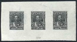 693 ECUADOR: Multiple Die Proof With Values 50c., 1S. And 5S. (Sc.28/30), Printed In Bla - Ecuador