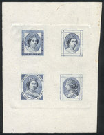 703 SPAIN: 1863/7, Unissued Essay, Multiple Proof On Sheet, Unadopted Project By Maurici - Autres & Non Classés