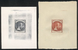 704 SPAIN: Year 1871, Galvez 640 And 647, Die Proofs In Black And Redish Chestnut, Excel - Other & Unclassified