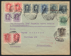 712 SPAIN: 16/AP/1930 Sevilla - Germany, Cover With Fantastic Multicolor Postage Sent " - Autres & Non Classés