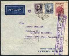 715 SPAIN: Airmail Cover Sent From Barcelona To Argentina On 27/MAY/1937, Nice Franking, - Other & Unclassified