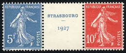 741 FRANCE: Sc.241a + 241b, 1927 Strasbourg Philatelic Expo, The Set Of 2 Values In Stri - Autres & Non Classés