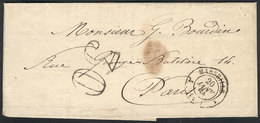 747 FRANCE: Folded Cover Sent From MARSEILLE To Paris On 20/JA/1864, Excellent Quality! - Autres & Non Classés