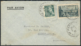 750 FRANCE: Cover Franked With 20.25Fr., Sent From Paris To Argentina On  3/MAY/1939, VF - Other & Unclassified
