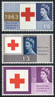 768 GREAT BRITAIN: Sc.398p/400p, 1963 Red Cross, Complete Set Of 3 Values WITH PHOSPHOR - Autres & Non Classés