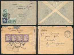 791 GREECE: 2 Covers Sent To Argentina In 1939 And 1945 With Censor Marks, With Minor Fa - Sonstige & Ohne Zuordnung