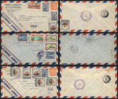 797 GUATEMALA: 7 Covers With Good And Very Colorful Postages, Sent To Argentina Between - Guatemala
