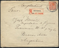 803 NETHERLANDS: Registered Cover Sent To Argentina, Franked By Sc.186 ALONE, Fine Quali - Sonstige & Ohne Zuordnung